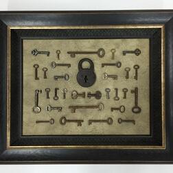 Old keys and padlock